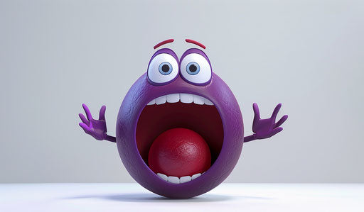 Cute 3D render of an emoji with hands and mouth open yelling