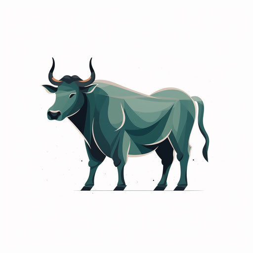 Minimalist style carabao clipart, on a white background