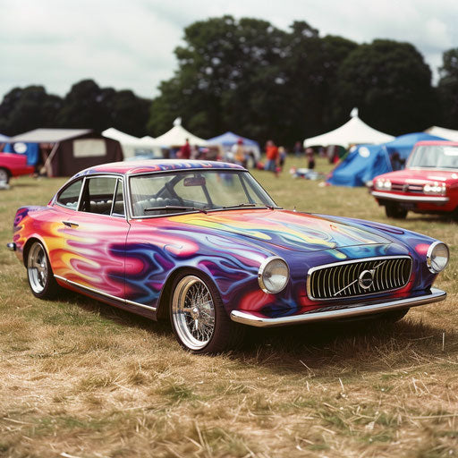 1966 Volvo P1800 with psychedelic paint job