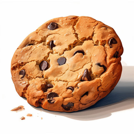 Chocolate chip cookie clipart in Impressionistic Art style