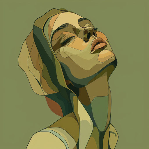 Culture clipart with flat, muted olive background