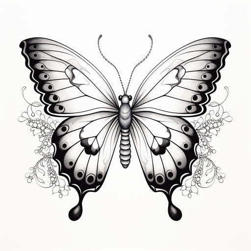 Sleek Black and White Butterfly