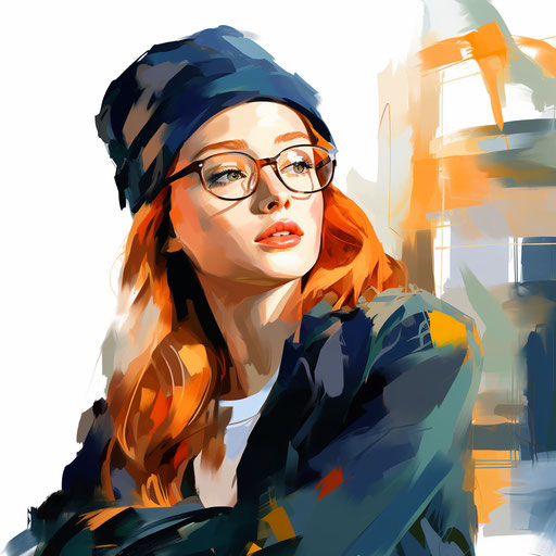 Student clipart in the style of Impressionistic Art, on white background