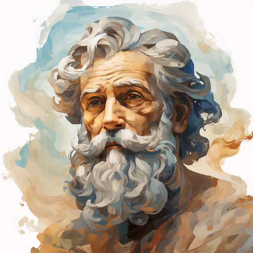 Deity in Oil Painting Style on White Background