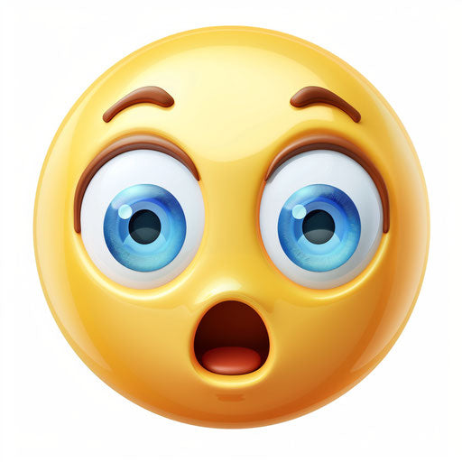 Expression of surprise with big blue eyes