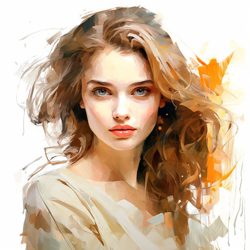 Illustration in the style of Oil painting on white background