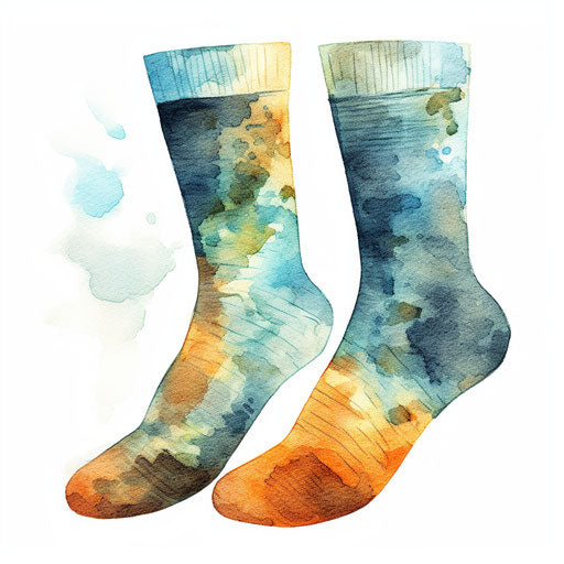 Socks Clipart in the Style of Impressionistic Art