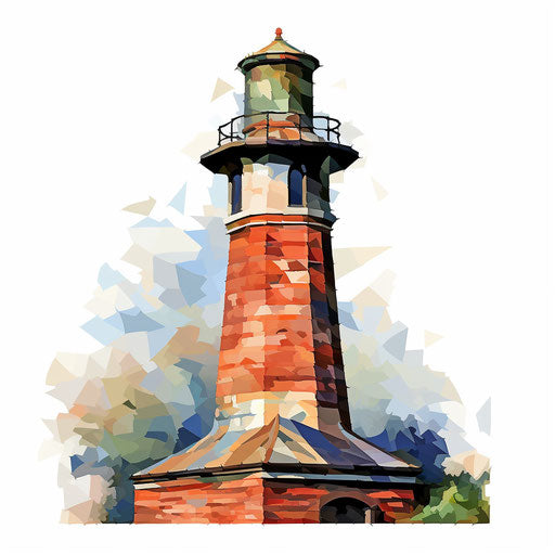 Impressionistic style chimney illustration on white background