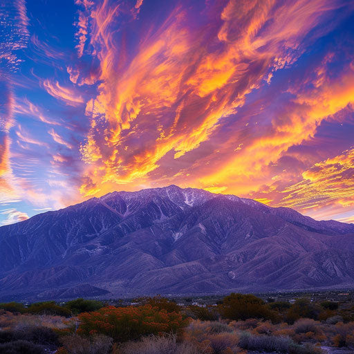 Mt San Jacinto in a vibrant sunset