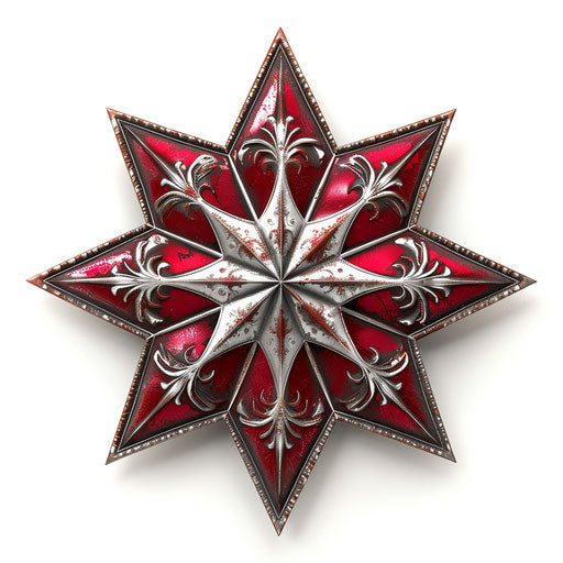 Christmas star clipart in a photo realistic style