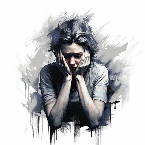 Anxiety clipart in the style of Chiaroscuro Art