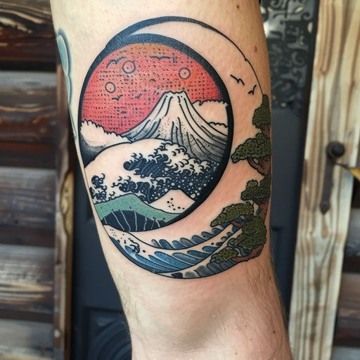 Tattoo sketch of Earth with delicate waves