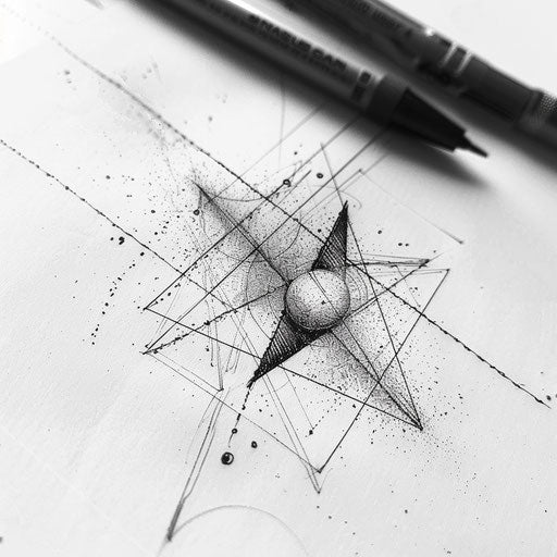 Cosmic geometric tattoo of a starry constellation