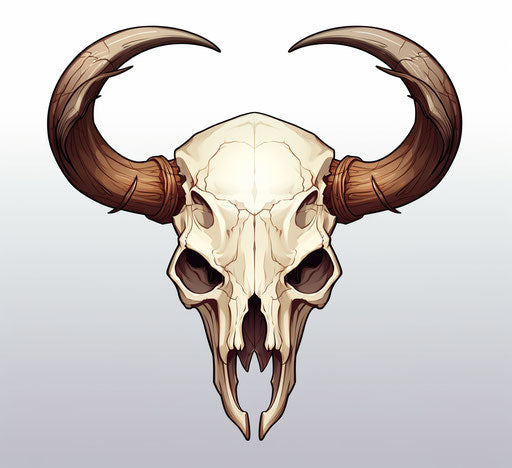 Bull skull with horns