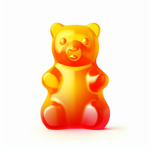 Minimalist style gummy bear clipart on a white background