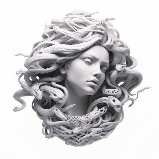 Medusa's Heads, Tattoos | Piero d'ola X artist, ambient occlusion style, fantasy illustration