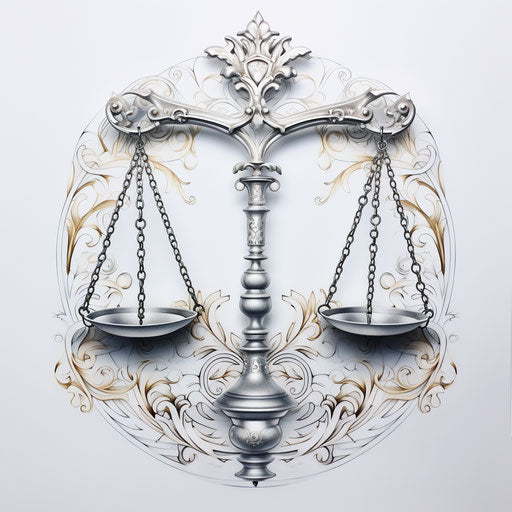 Libra symbol on white paper