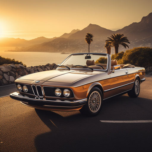 Classic convertible BMW 7 series sedan