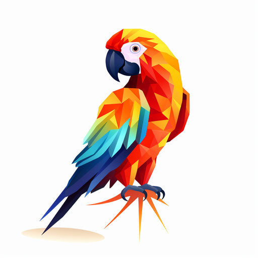 Minimalist parrot clipart on white background