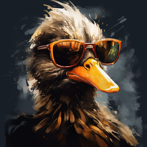 A cool duck with sunglasses and a cigarette
