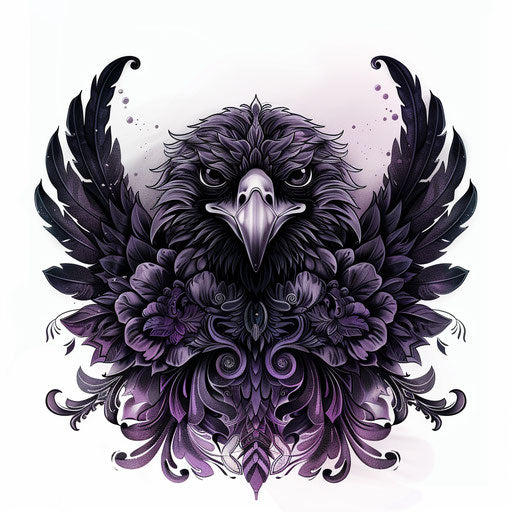 Gothic flat tattoo sketch of a Mexican eagle