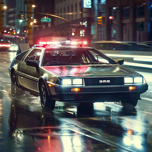 High-speed urban chase with police interceptor