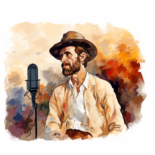 Podcast clipart in Impressionistic style on white background