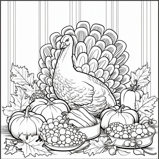 Thanksgiving coloring page photo 15, animal figurines style