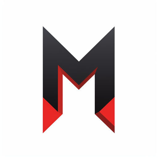 Minimalist style clipart of letter m, white background