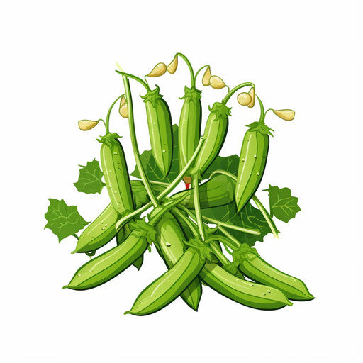 Minimalist okra illustration on white background
