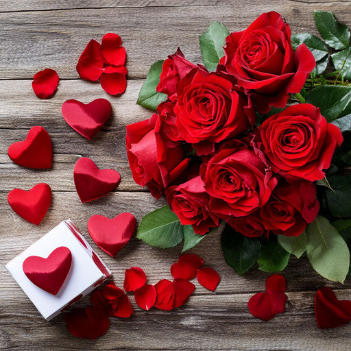 Passion and love: Red roses bouquet for Valentine's Day