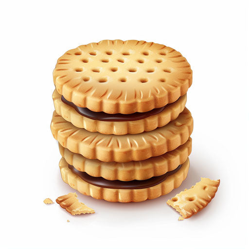 Biscuit clipart in a photo-realistic style on flat white background