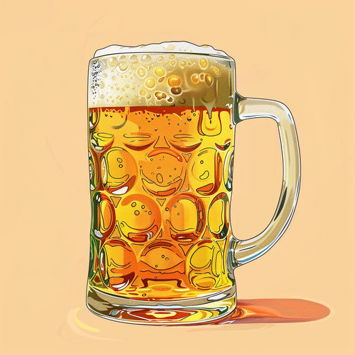 Beer mug clip art with flat random background