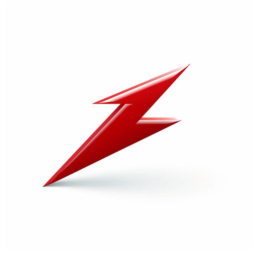 Red arrow in minimalist style on white background