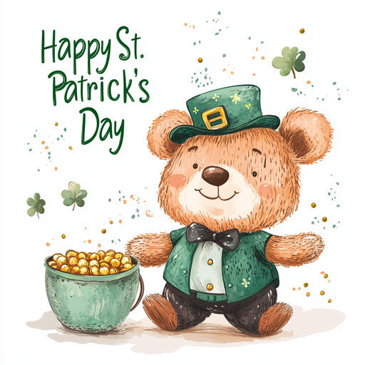 St. Patrick's Day bear with pot of gold