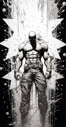 Free falling star with Mike Deodato style in white and grey