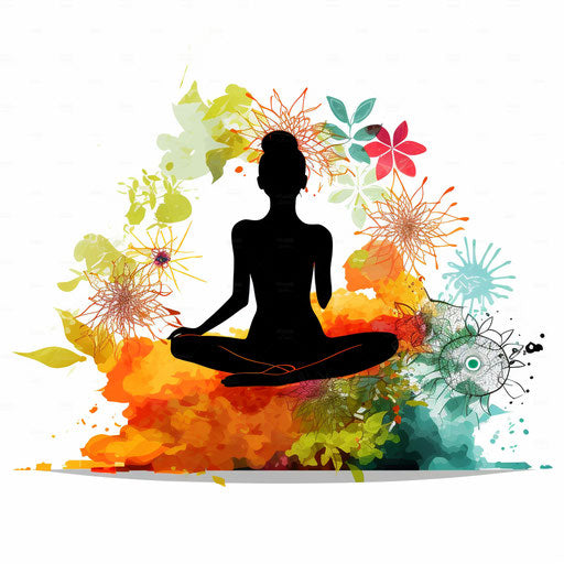 Wellness clipart in the style of Chiaroscuro Art, on a white background