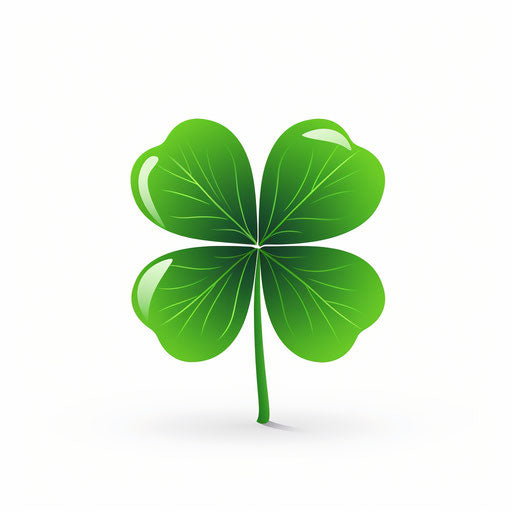 Minimalist style four leaf clover on white background