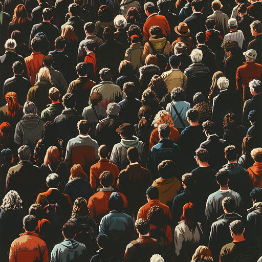 Crowd clipart in a photo realistic style on white background