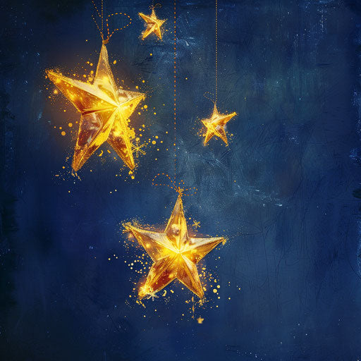 Realistic Christmas star on flat indigo background