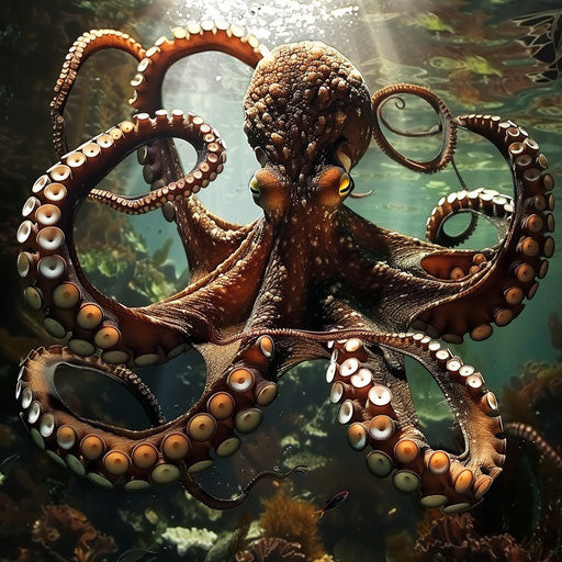 Octopus showcasing its hunting skills
