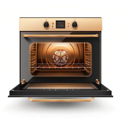 Oven clipart in photo realistic style with flat white background