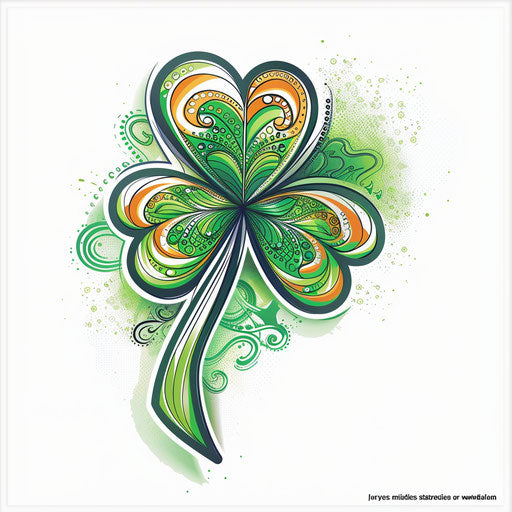 Classic shamrock tattoo on white background
