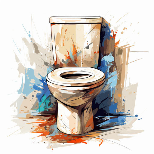 Toilet clipart in the style of Impressionistic Art, on a white background