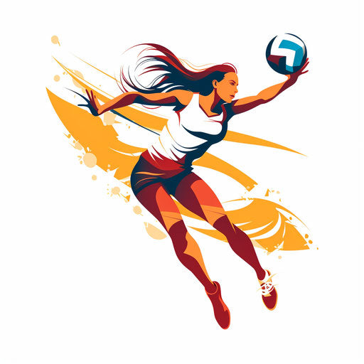 Minimalist style volleyball clipart, on white background