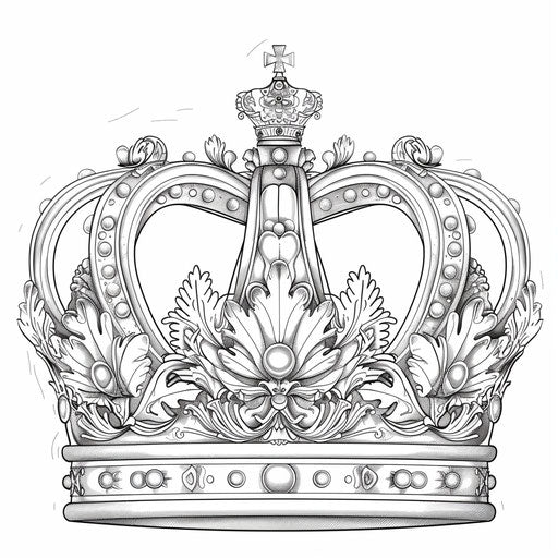 Detailed crown with Renaissance-inspired artwork