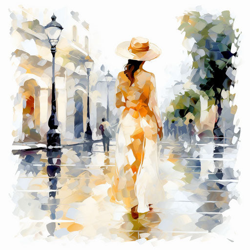 Square clipart in the style of Impressionistic Art, on a white background