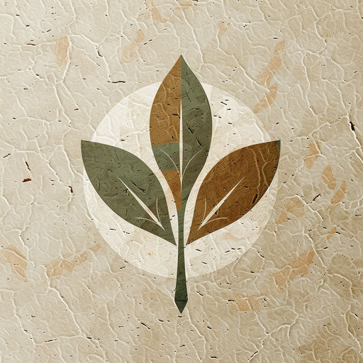 Organic logo for a clothing brand with a natural texture background, earthy hues