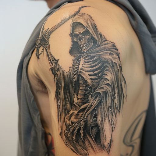Realistic reaper tattoo