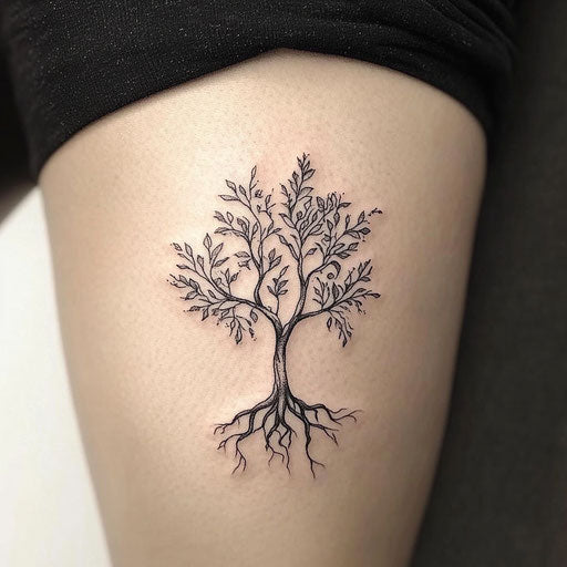 Flat tattoo sketch in clipart style for women